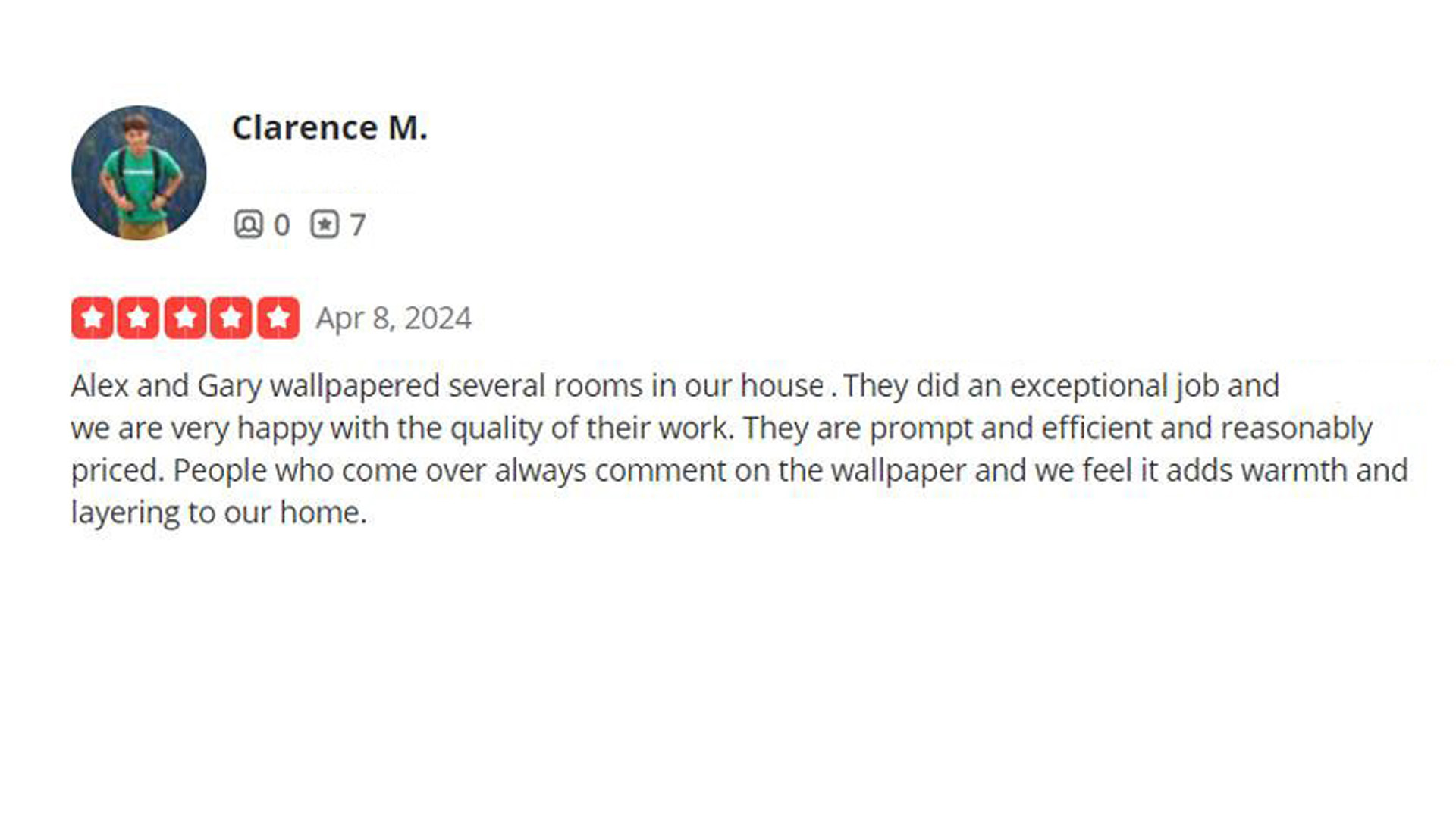 Customer review